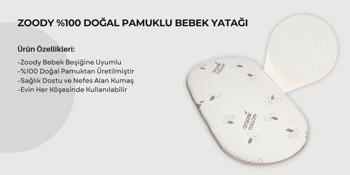 ZOODY %100 DOĞAL PAMUKLU BEBEK YATAĞI