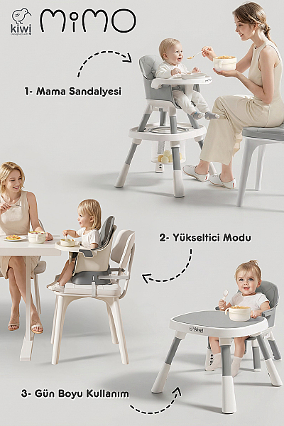 Kiwi Mimo 12’si 1 Arada Çok Fonksiyonlu Mama Sandalyesi – Oyun & Aktivite Masası - 2