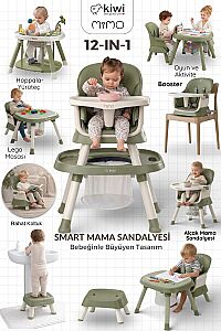Kiwi Mimo 12’si 1 Arada Çok Fonksiyonlu Mama Sandalyesi – Oyun & Aktivite Masası - 15