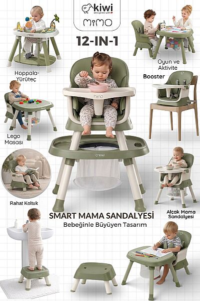 Kiwi Mimo 12’si 1 Arada Çok Fonksiyonlu Mama Sandalyesi – Oyun & Aktivite Masası - 15