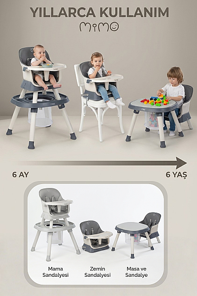 Kiwi Mimo 12’si 1 Arada Çok Fonksiyonlu Mama Sandalyesi – Oyun & Aktivite Masası - 31