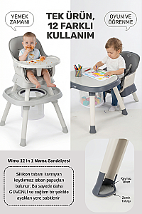 Kiwi Mimo 12’si 1 Arada Çok Fonksiyonlu Mama Sandalyesi – Oyun & Aktivite Masası - 41